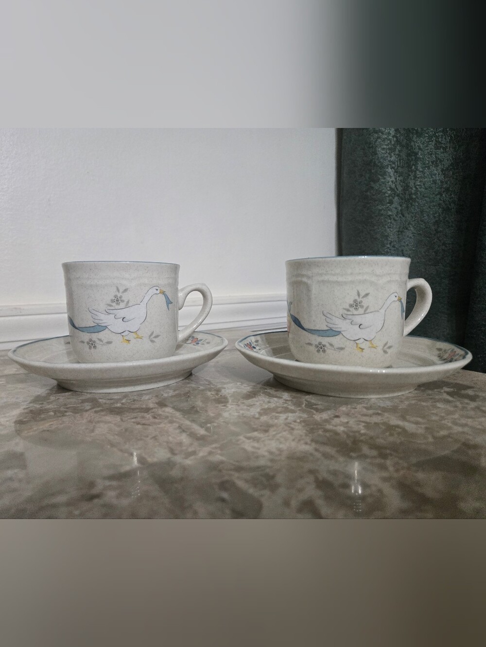 Vintage International China Marmalade 8868 Country Goose Cup & Saucer - Set of 2